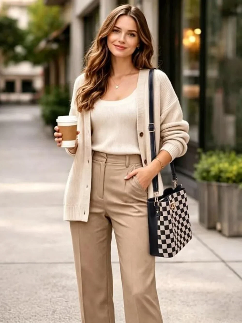 Women's Vegan Leather Bucket Crossbody Purse Multi Pocket Shoulder Handbag